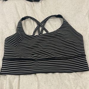 Black and white stripped energy bra long line size 8